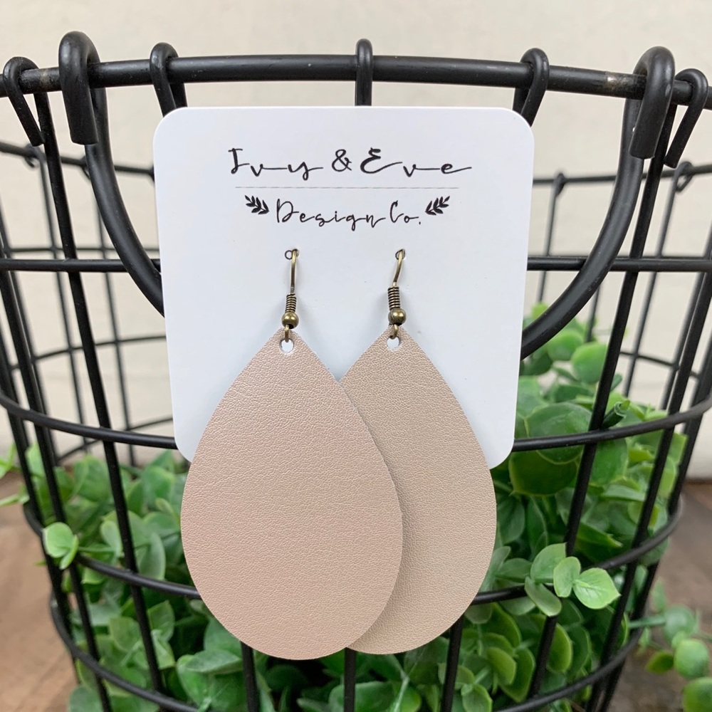 Genuine Leather Rose Gold Earrings